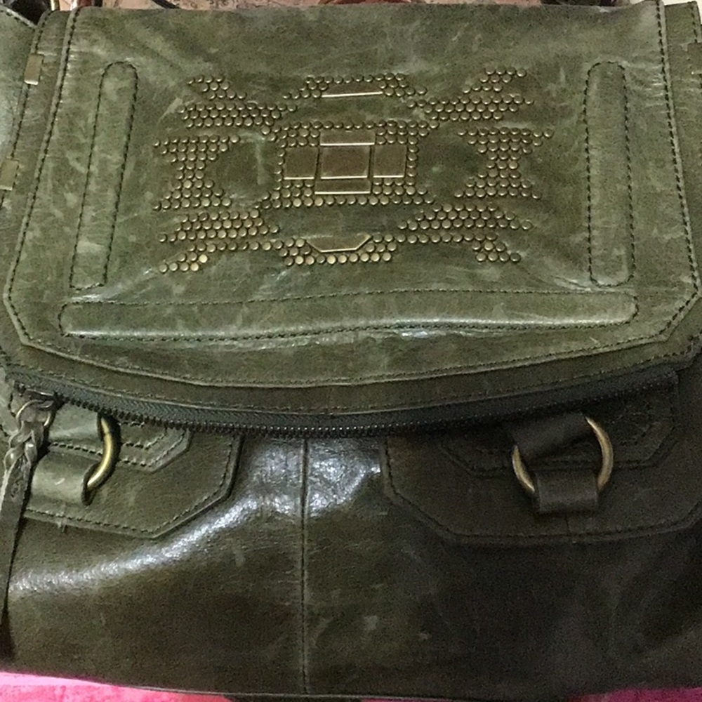 Weathered leather purse, shoulder or crossbody